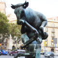 Famous art abstract bull statue bronze cow thinker sculpture